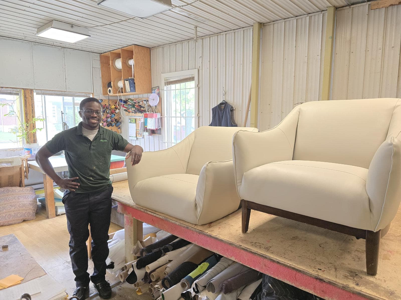 Senam dans l'atelier de restauration